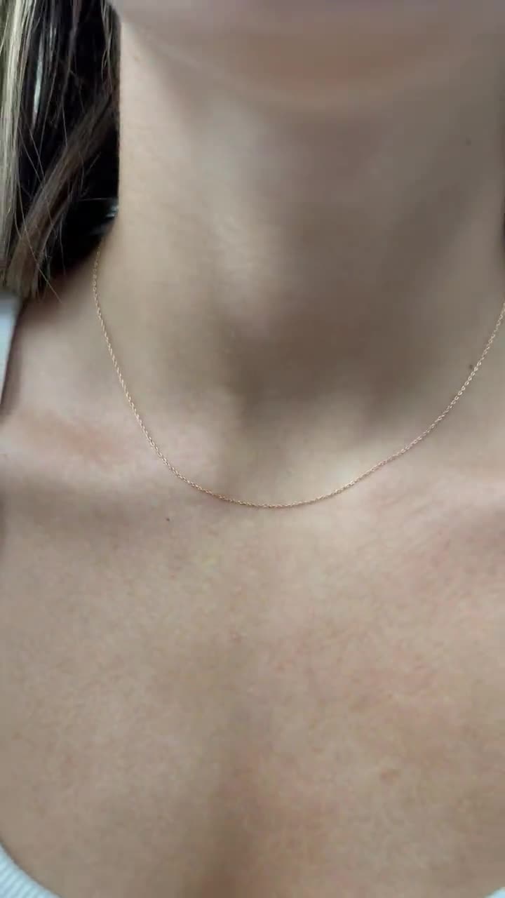 Thin ROPE Chain Necklace, Any Length, 14k Gold Fill or Sterling