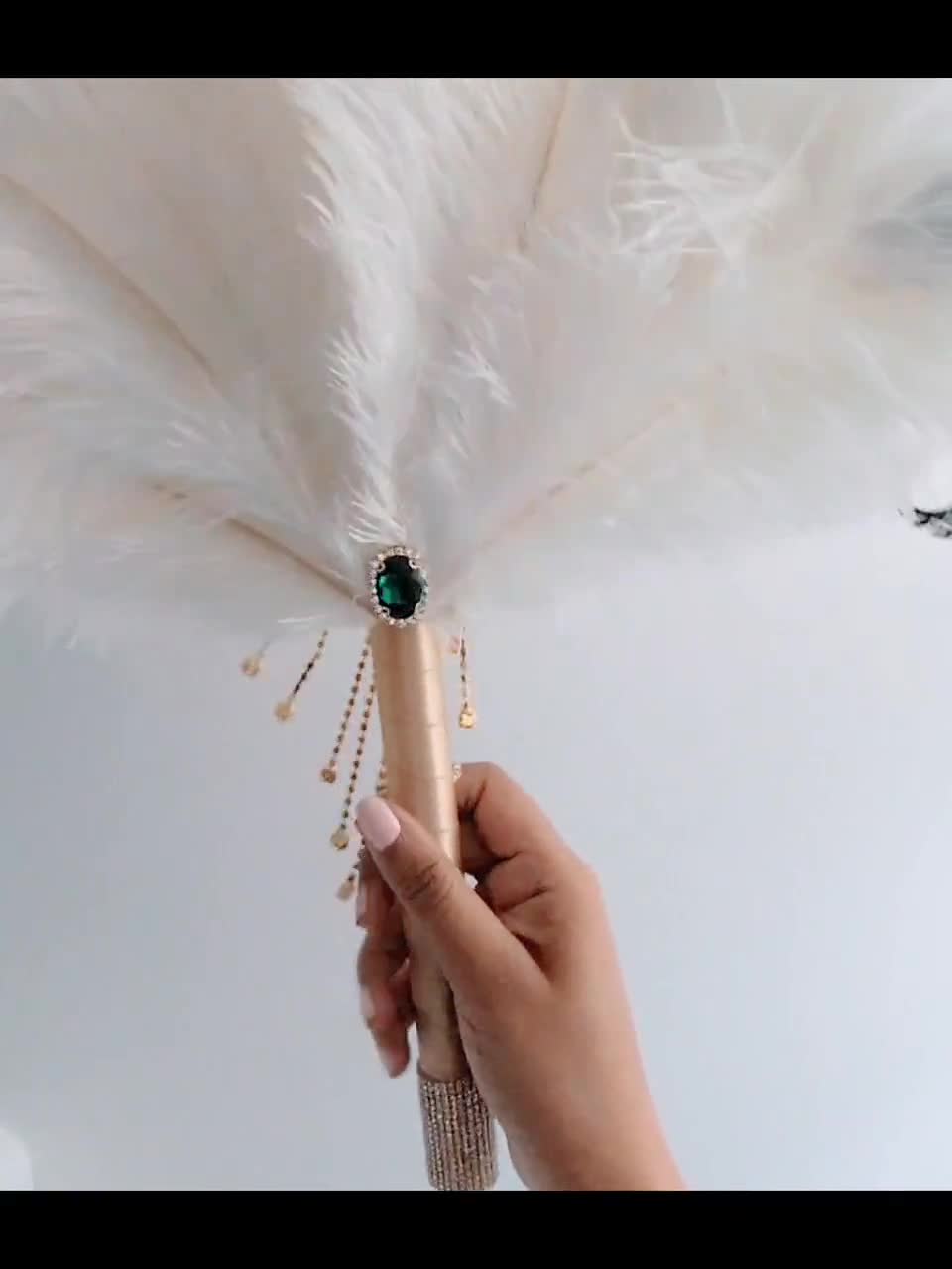 Any Color Feather Fan Gatsby Fan Bridal Feather Fan Wedding 