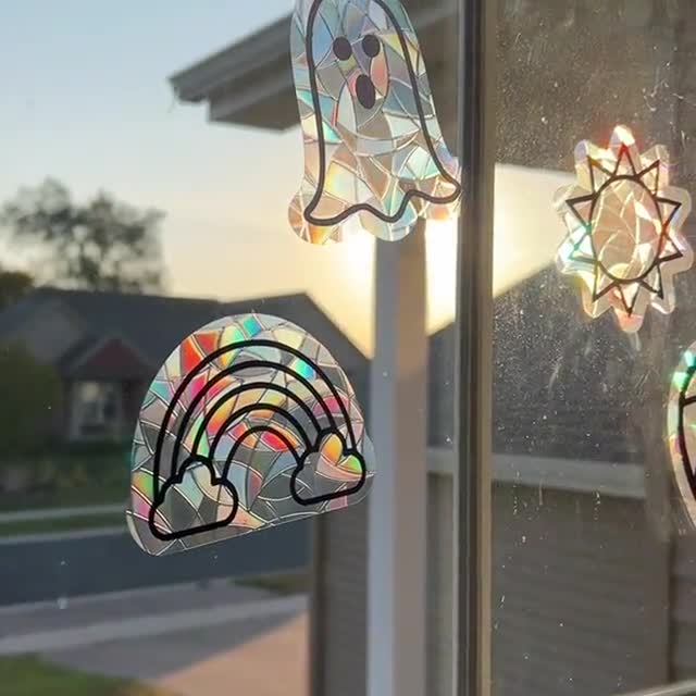 NEW Cute Little Ghost Rainbow Suncatcher Sticker you Got This, Boo Ghost  Rainbow Maker Window Decal Sun Catcher Sticker 