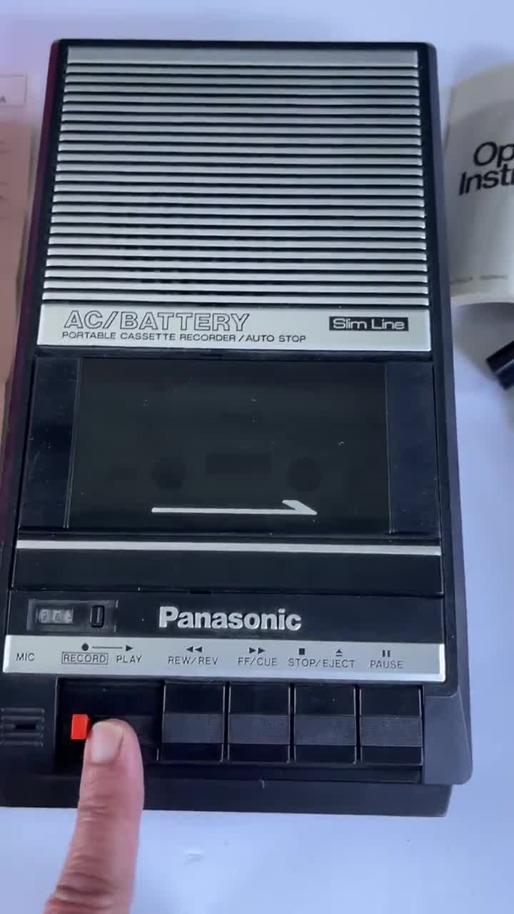 Vintage Panasonic Cassette Player: Slim Lime RQ-2104, Original Box