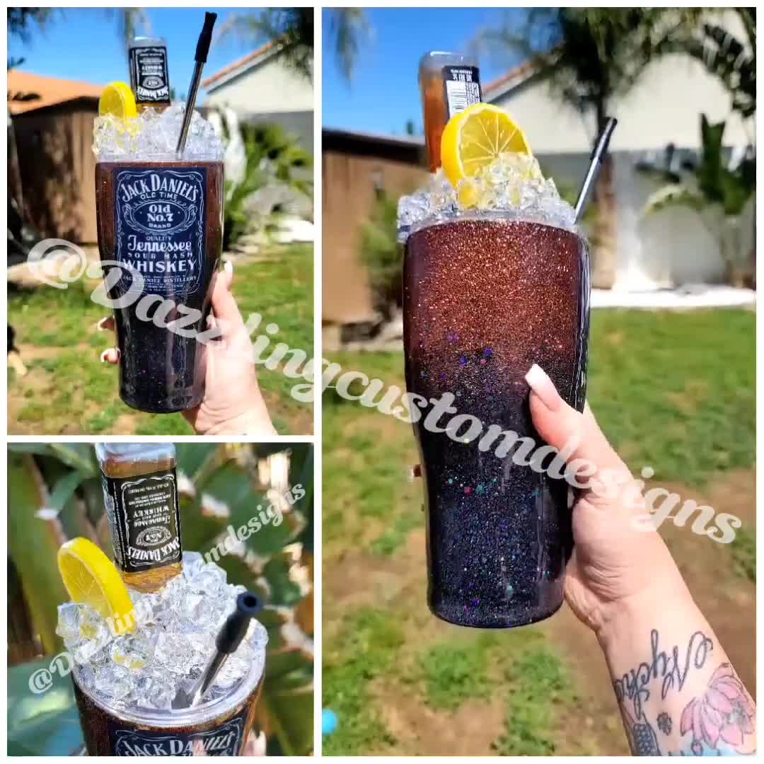 Jack Daniels Whiskey Ombre Glitter Tumbler 30oz - Etsy