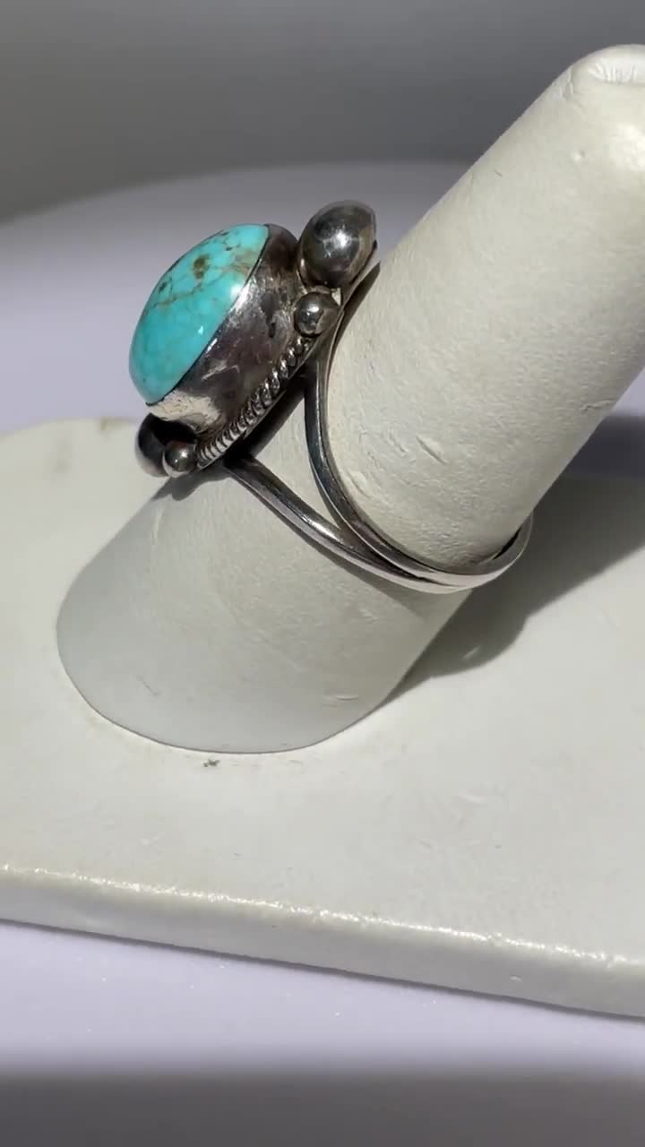 Sterling Silver Turquoise Ring by Cortez H Size 7.25 - Etsy