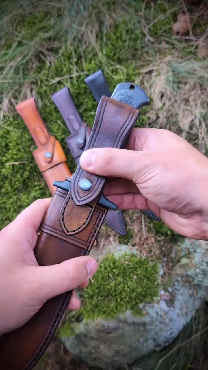 Handmade Leather Sheath for Drop Forged Survivalist Cold Steel