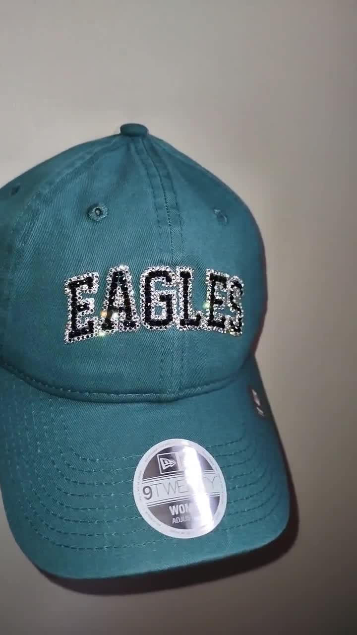 Bling Crystal Philadelphia Eagles Teal Adjustable Hat NFL 