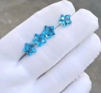 Sky Blue Topaz, Star Shape Gemstones, Blue Topaz Faceted