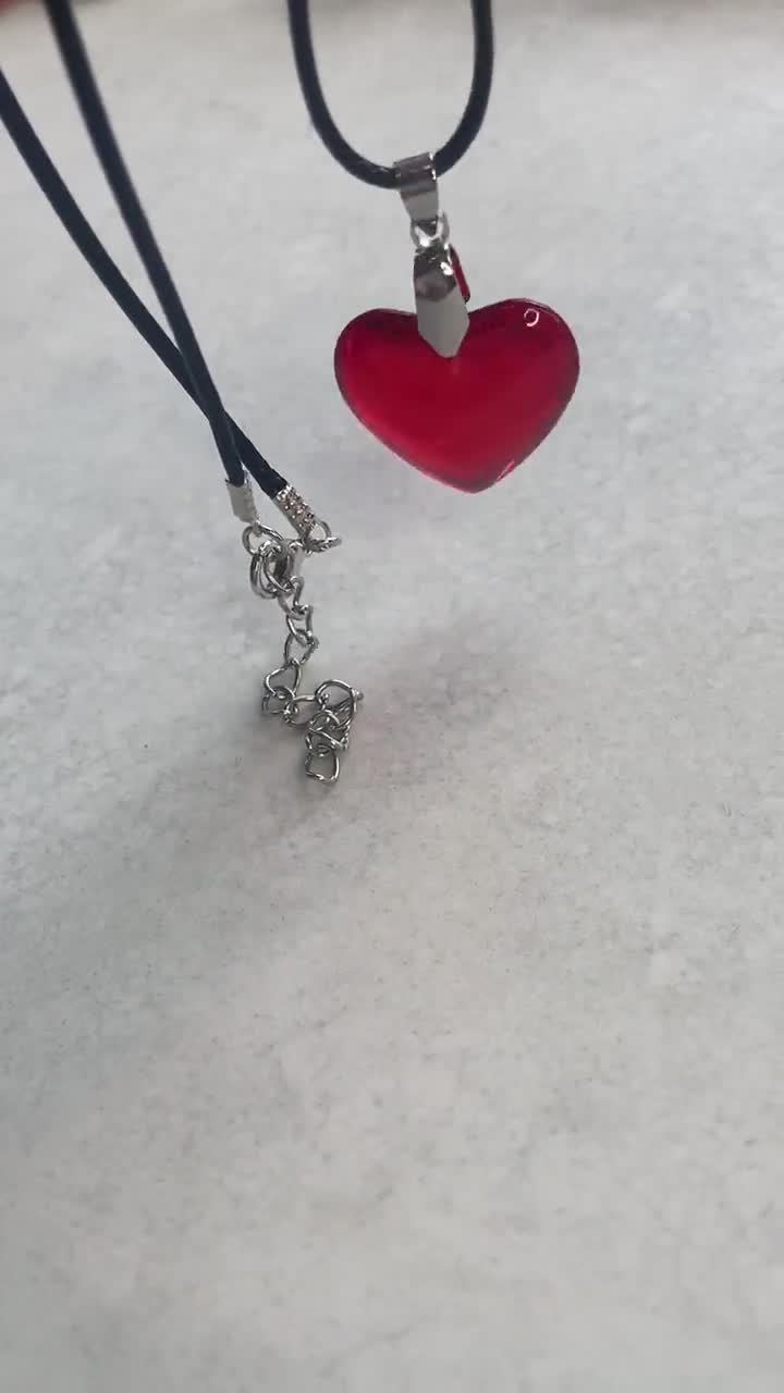 Red Heart Pendant Necklace Olivia Rodrigo Small Ruby Red Heart