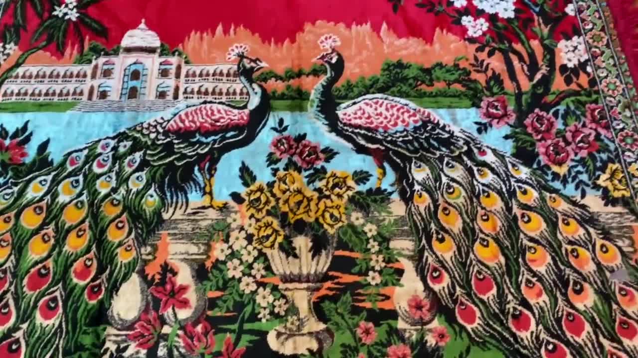 Vintage Handwoven Wool Wall Rug – Tavuskuşu (Peacock) Motif – Oriental Turkish Tapestry – Ethnic Boho Decor – Unique Textile Art video poster