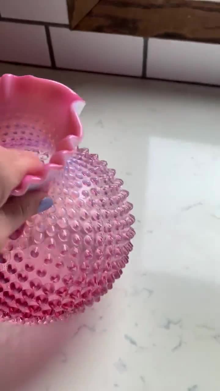 フェントン アート グラス クランベリー オパールセント ホブネイル