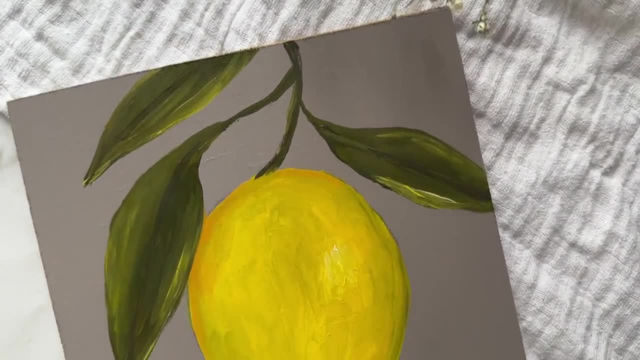 Peinture à l'huile impressionniste nature morte citron, impression téléchargement numérique - France