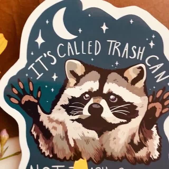 I Love Trash - Cute Funny Metal Raccoon Gift Wrapping Paper by Edu