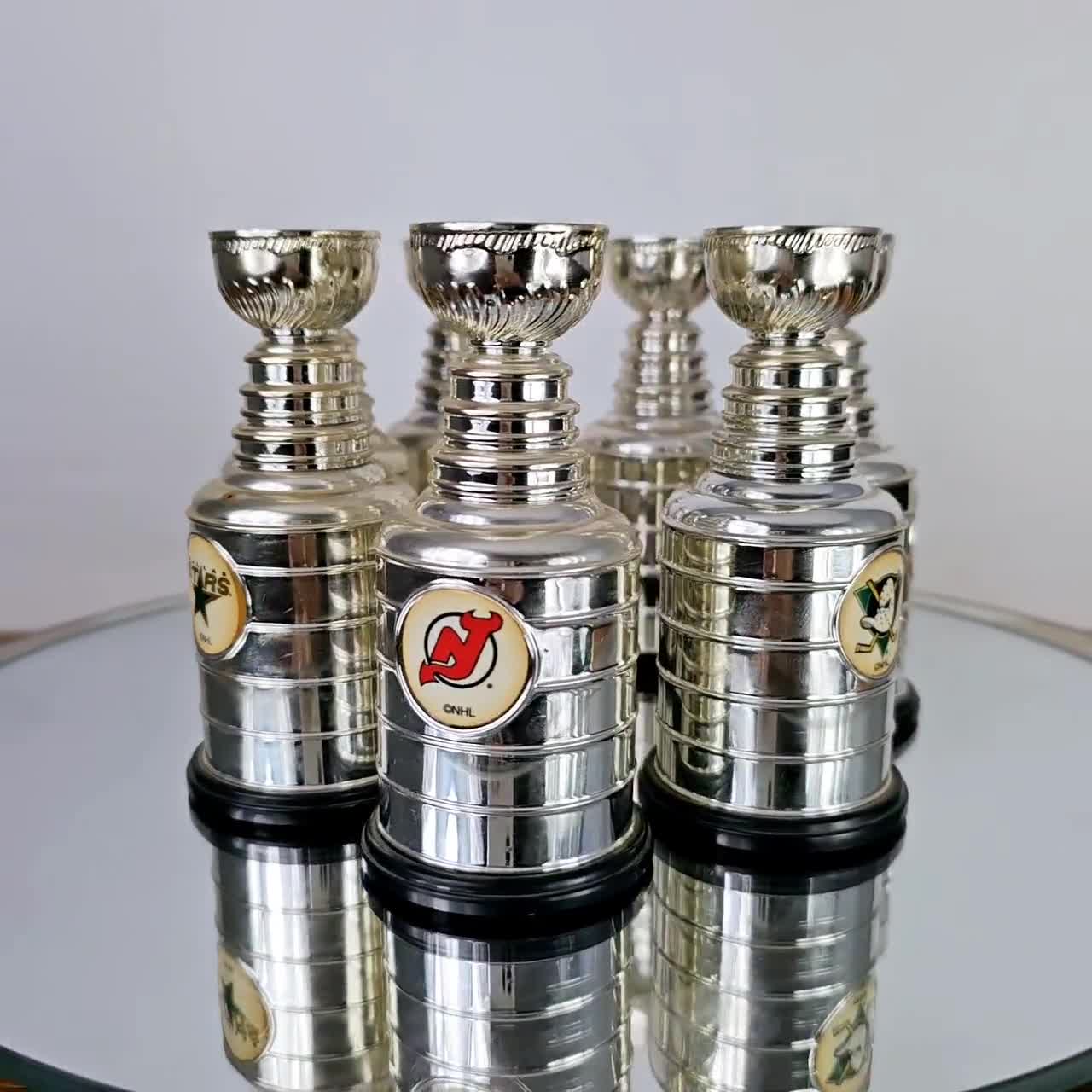 Lot of 8 LABATTS BLUE NHL MINI STANLEY CUP 4.25 TALL TROPHY - Blue Jackets  ++++