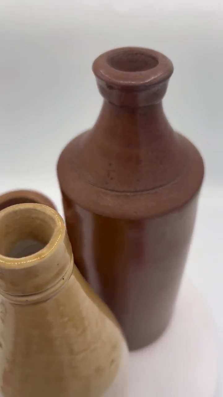 アンティーク ストーンウェア ボトル / イングランド ミネラル