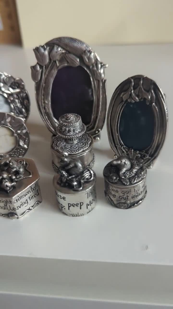 トゥースボックス Ltd. Scenes Silver Silver Mole Cat, Tulips, Poppies, Box: or Frame Miniature Scenes 小物入れ
