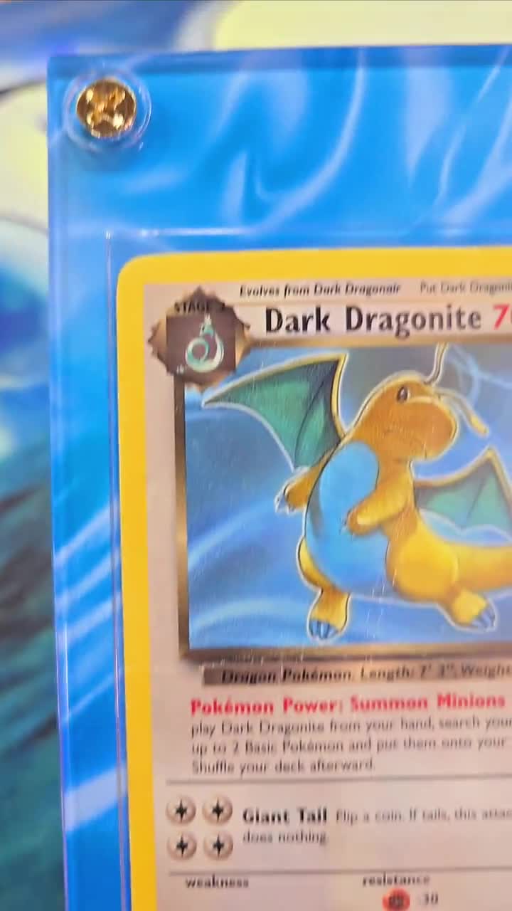 dark dragonite pokemon card 22/82 Team Rocket 1st Edition CGC 9.5 TBC Games search your deck for up to 2 Basic Pokemon and put them onto your Bench Dark Dragonite 22/82 Rare Team