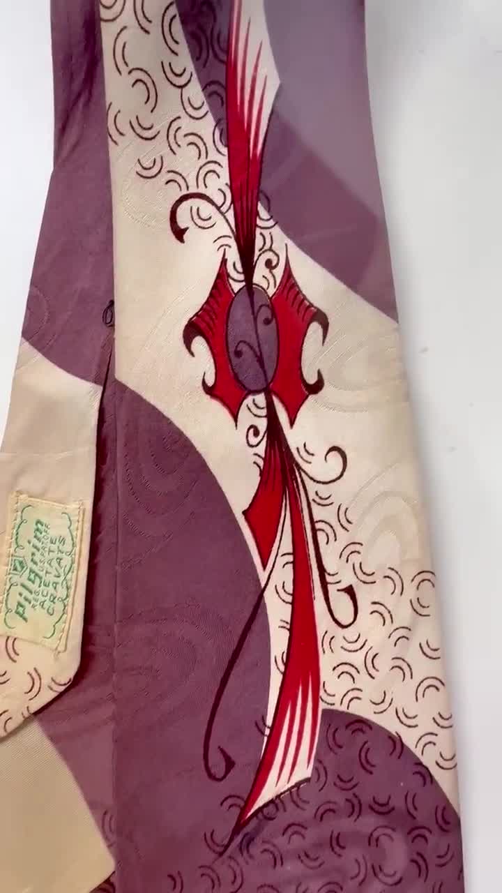 50's Pilgrim CRAVATS Jacquard Art Deco