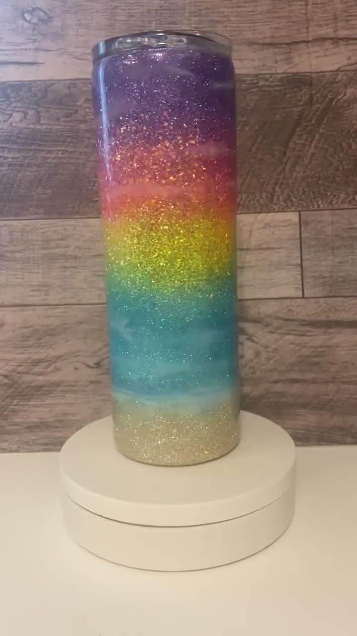 Glitter Tumbler, Beach Tumbler, Epoxy Tumbler, Salty Tumbler