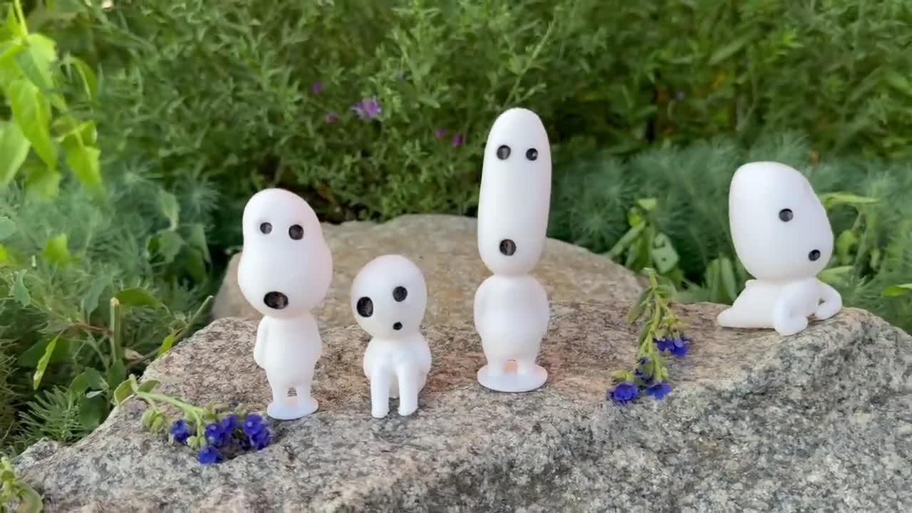 Kodama Figurines Set: Princess Mononoke Tree Spirits Decor