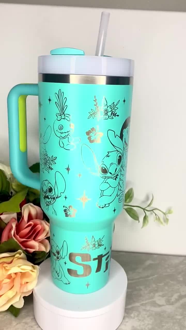 40oz Disney Lelo and Stitch Laser Engraved Authentic Stanley