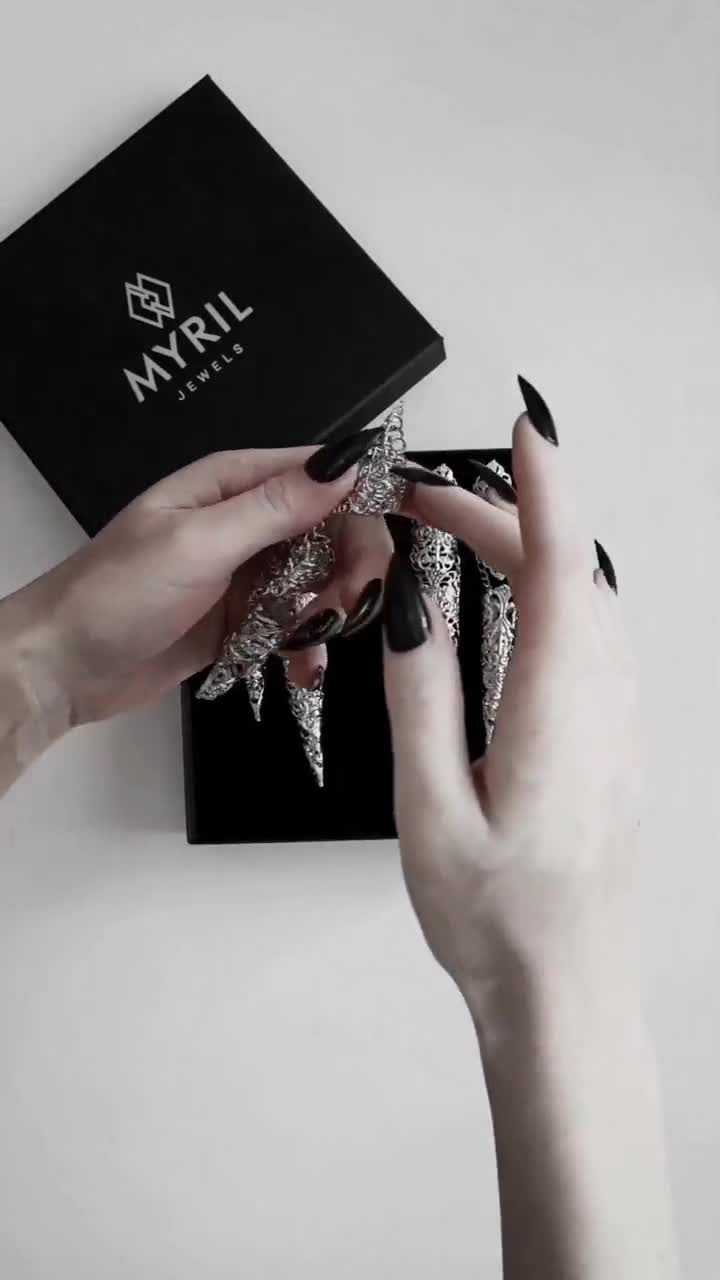 Full Finger Ring With Long Claws syndra Gothic Gift, Vampire