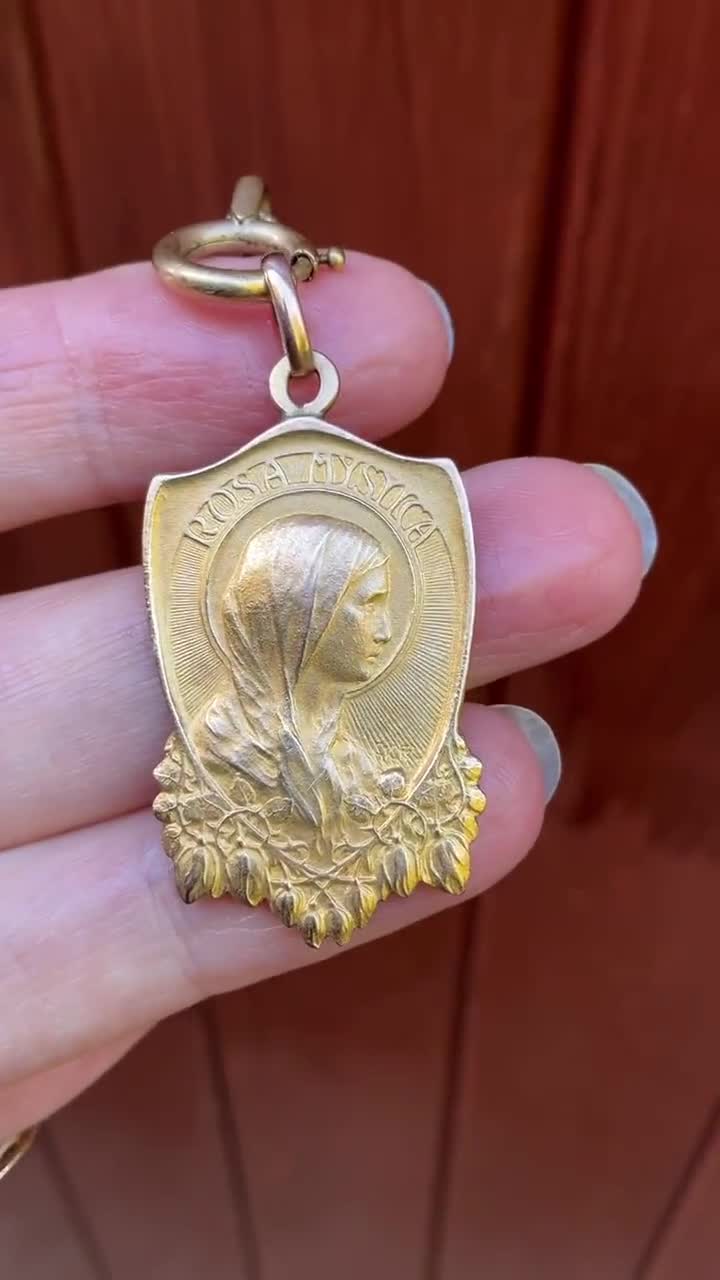 Pendentif Médaille 2cm plaqué or - Pendentif médaille lisse à graver