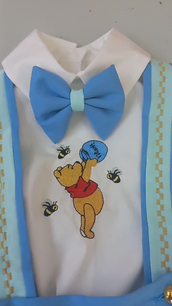 パーソナライズされたプーさん くまのプーさん 刺繍入り 男の子用服