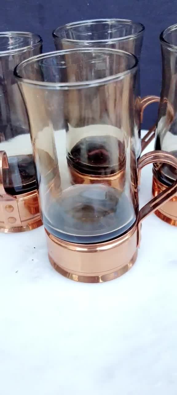 Traditional Design Pure Copper Water Cup / Tumbler Glass Set - 4 - 6 Pcs  #59200