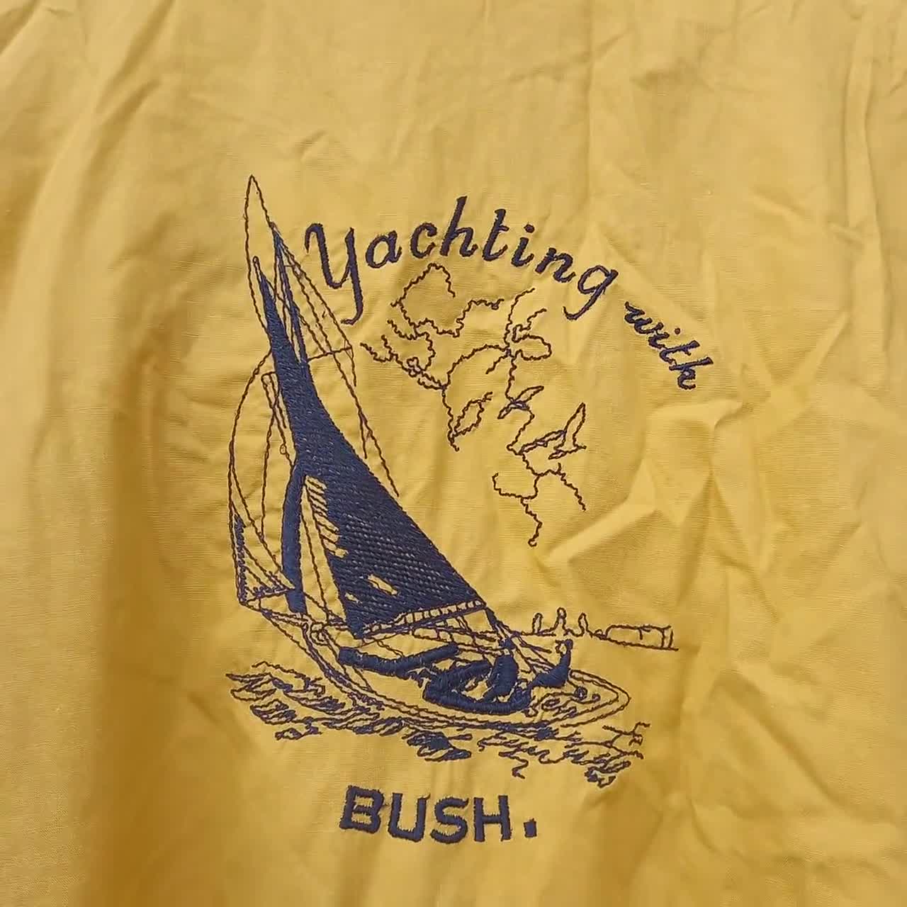 Vintage 90s Reversible Windbreaker Jacket Men Yachting With Bush