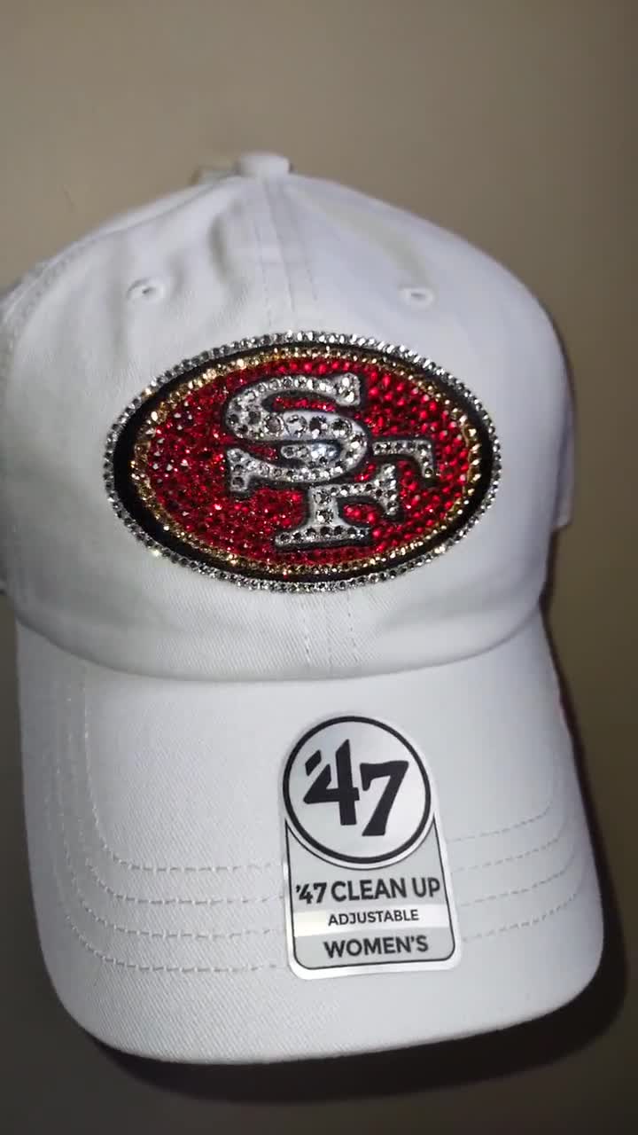 Bling Crystal San Francisco 49ers Cream Adjustable Hat NFL 