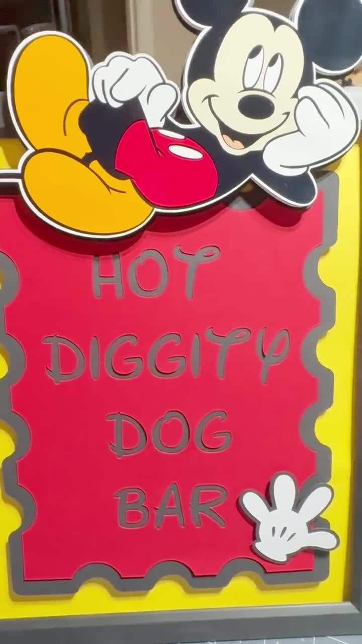 Mickey Mouse Clubhouse Party Sign, Hot Diggity Dog, Hot Diggity