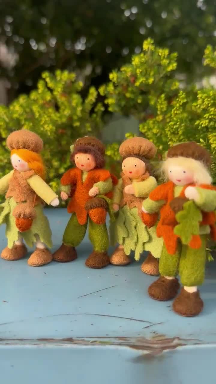 Acorn Children Waldorf Dolls Boy or Girl, 4 Skin Tones, Wool Felt