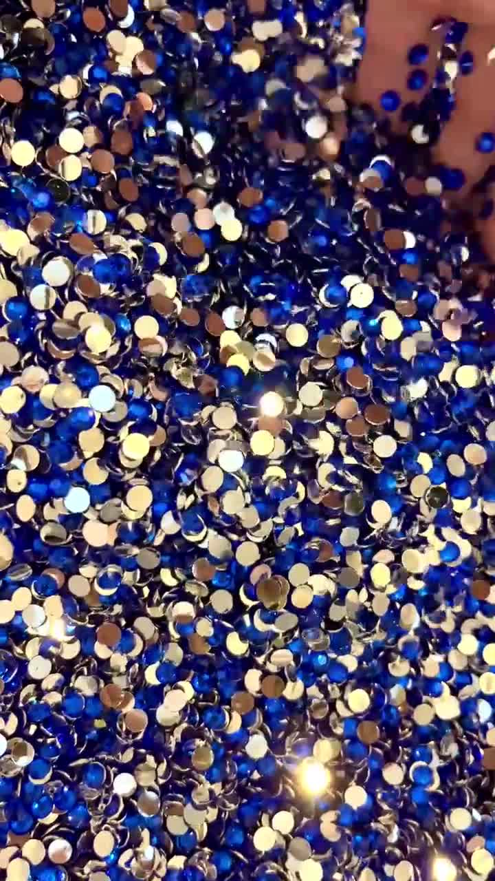 1,500ct Fire AB on Jet Black Base Jelly Resin Rhinestones Non Hotfix  Flatback 2MM, 3MM, 4MM, 5MM, Ships From USA Perfect for Tumblers 