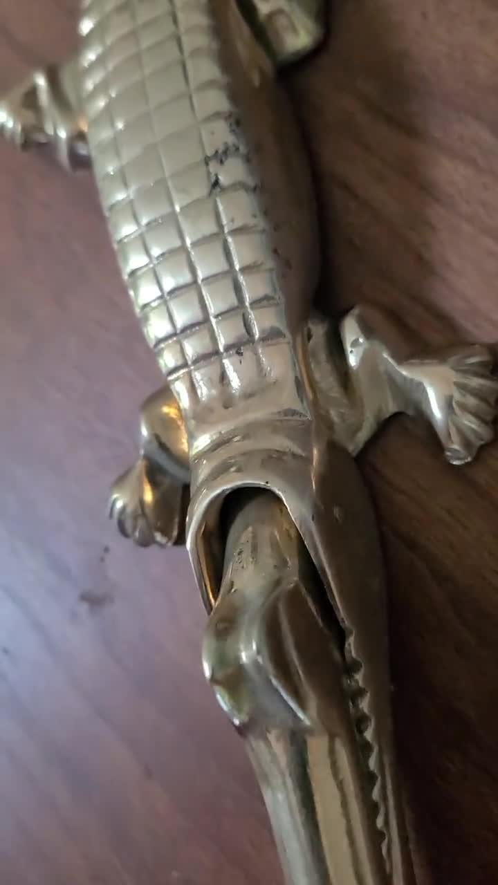 Vintage Alligator/crocodile Nutcracker Solid Brass Animal Jaw W