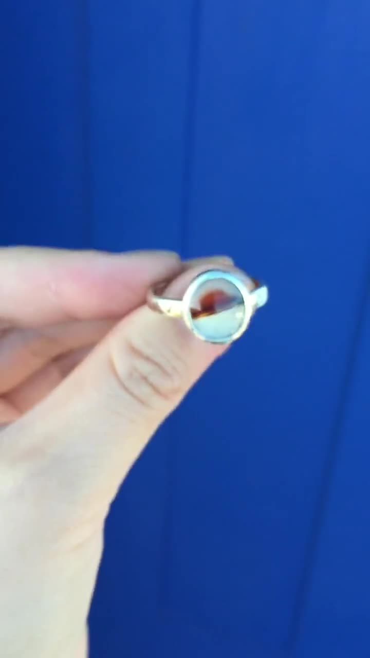 モンタナアゲートリング、スターリングシルバーアゲートリング