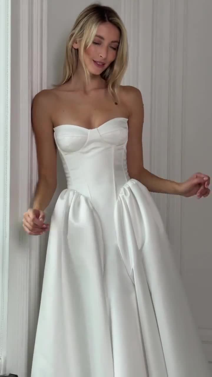 bridal satin bandeau corset skater dress 5 Top Picks From The PLT Bridal Edit | The 411