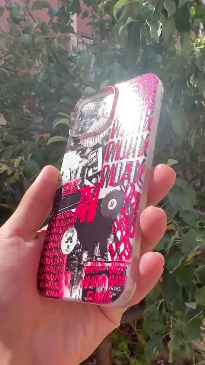 Y2K Pink Grunge Collage Phone Case Edgy 2000s Cover Punk Pop Girl