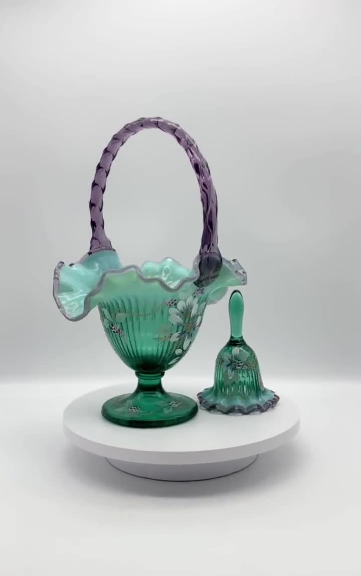 コクサイ NEW CENTURY Vintage Fenton New Century XXI Collection Basket & Bell Set