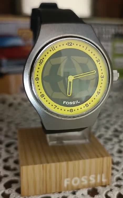 Fossil Big Tic Black & Yellow sportline NEW Vintage, unisex, very rare,  beautiful, perfect (A-)