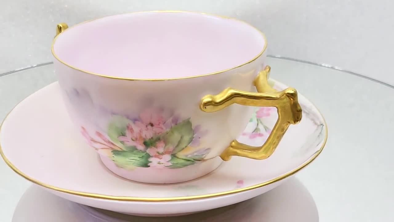Antique T&V Limoges Tea Cup, Tressemann and Vogt Double