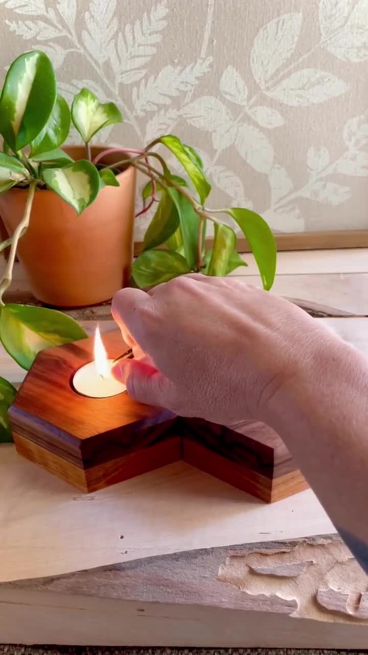 21+ Wooden Tealight Candle Holder