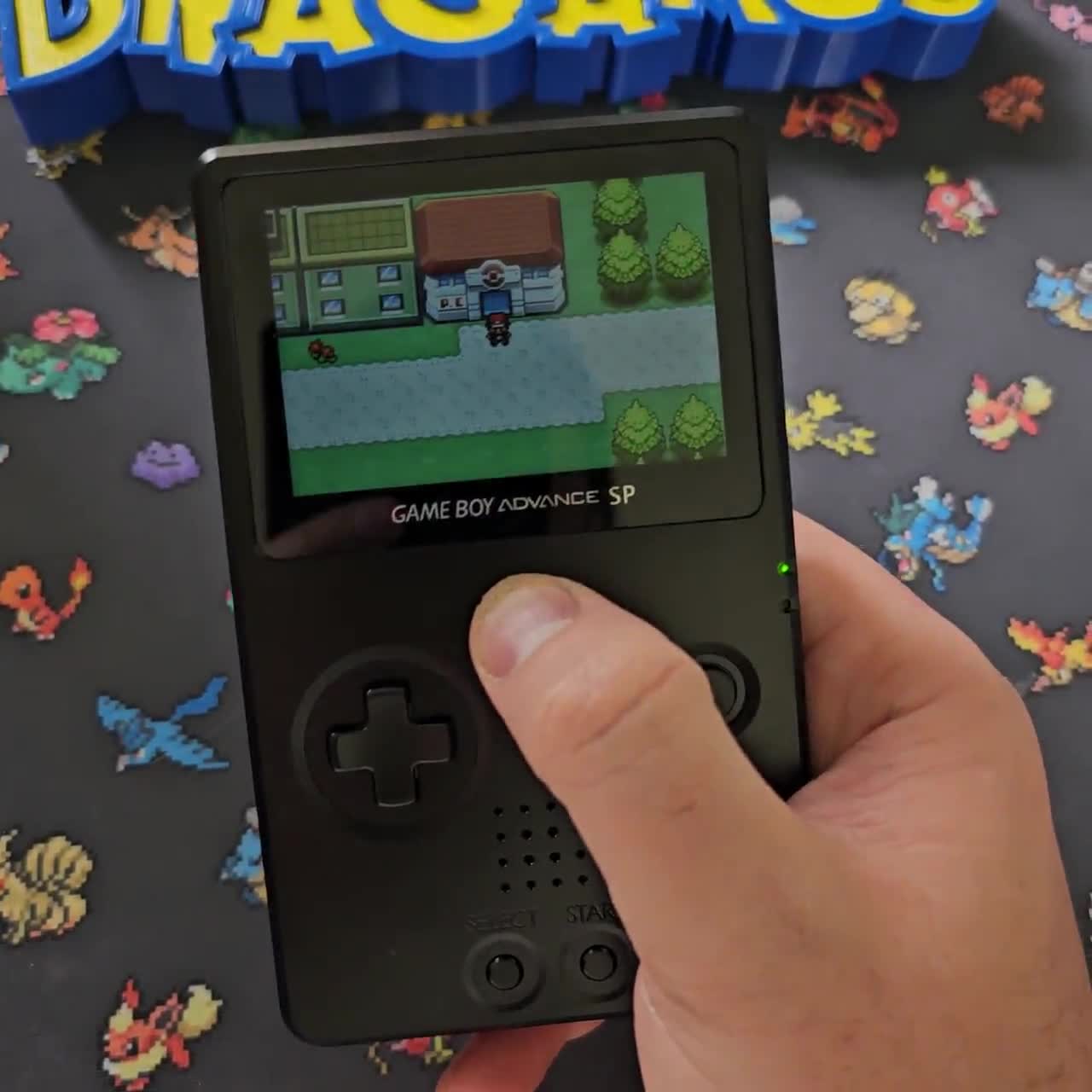 Black on Black Boxy Pixel Metal Gameboy Advance GBA Unhinged
