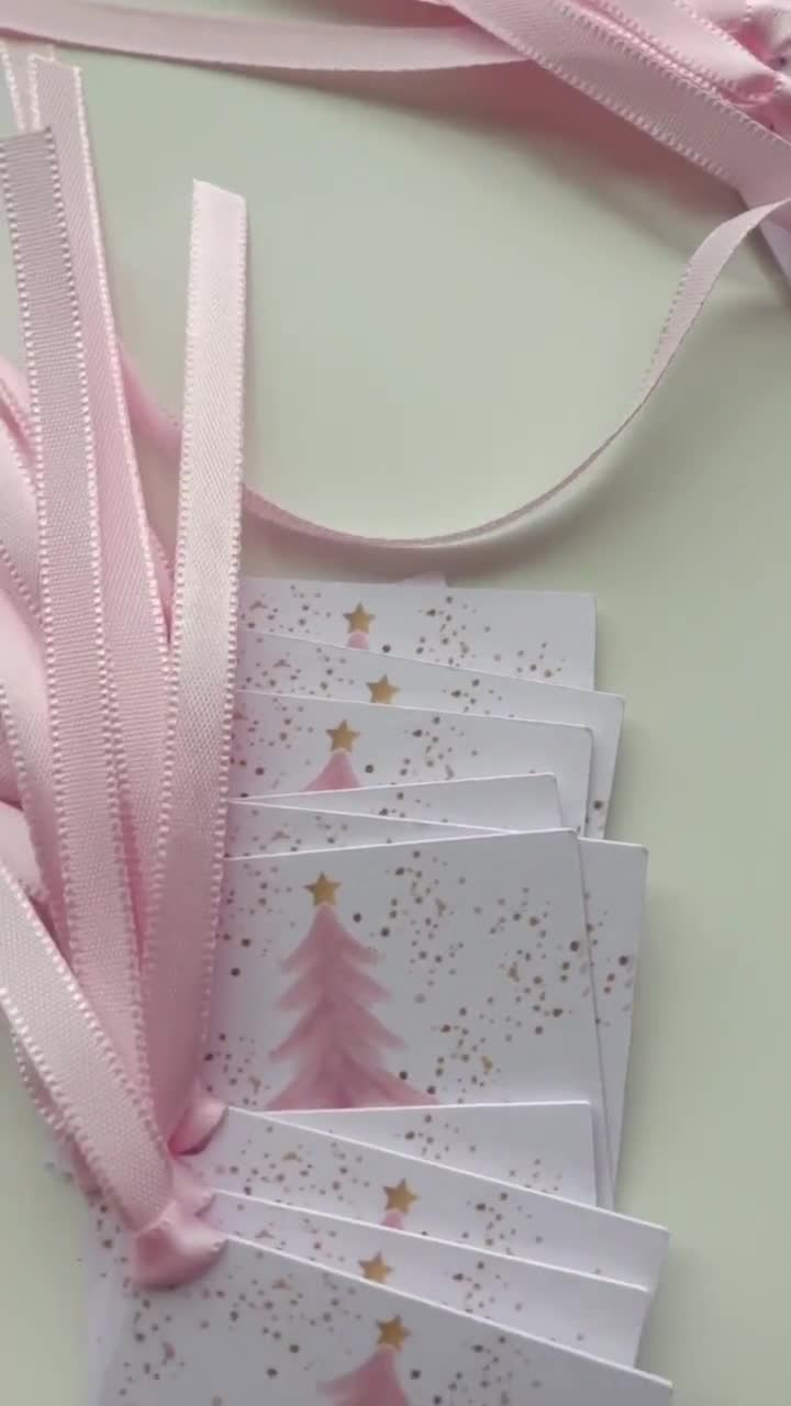 12 BLUSH PINK Christmas Gift Tags Xmas Presents Gifts Labels Custom Tag  Merry 5c