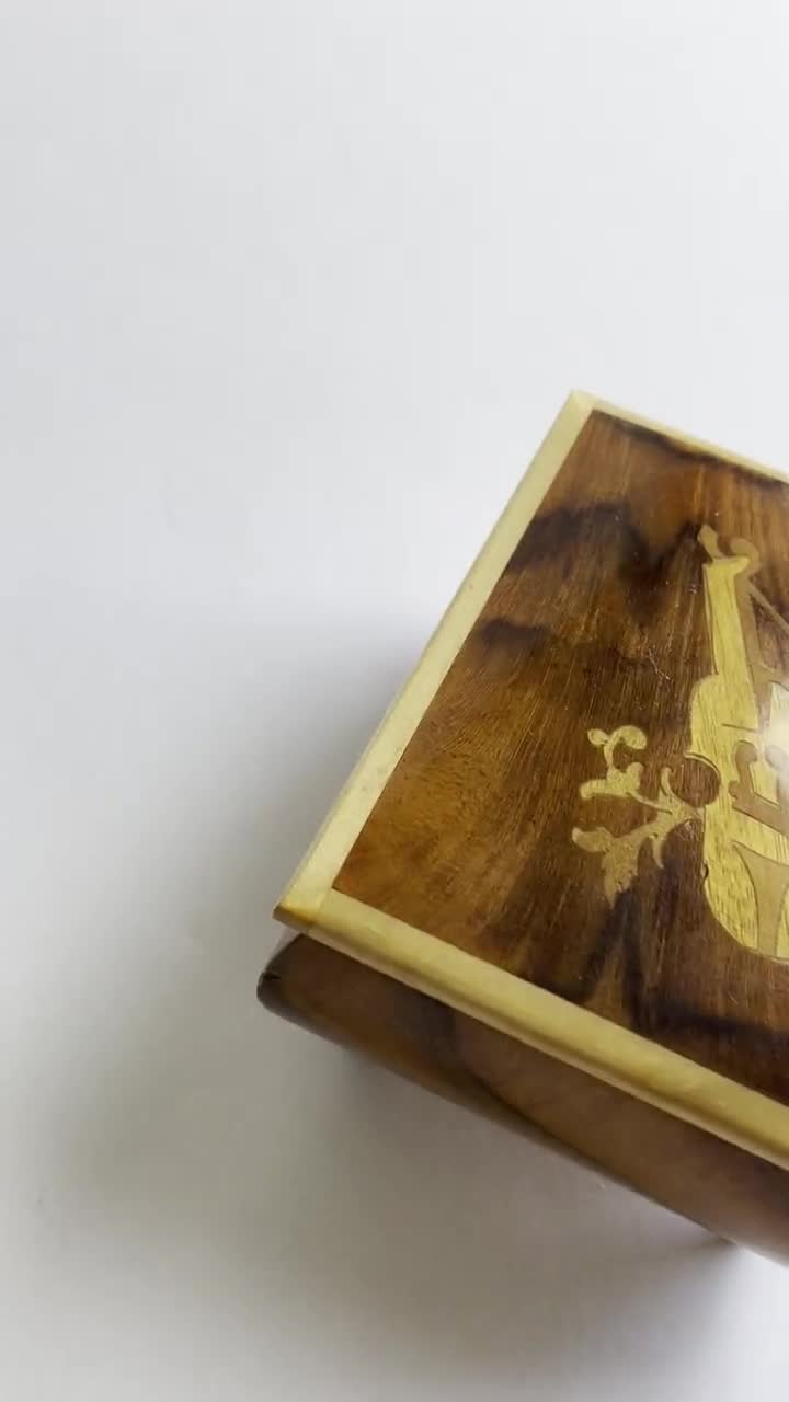 Vintage Reuge Wooden Music Box - Swiss Movement, Plays