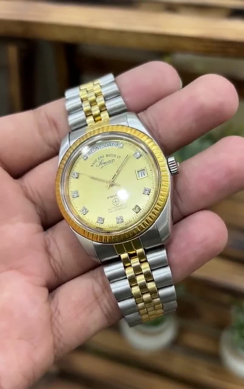 Westend Watch President Automatic 25J Golden Dial Swiss Men's