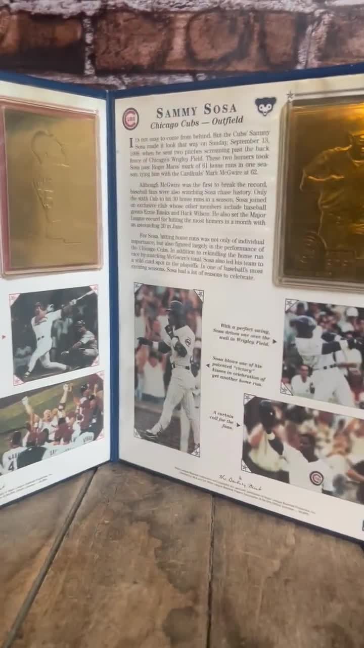 【Maison Sbond】 Tom /Cards and bills Mark McGwire Sammy Sosa Danbury Mint 22kt Gold Cards Set