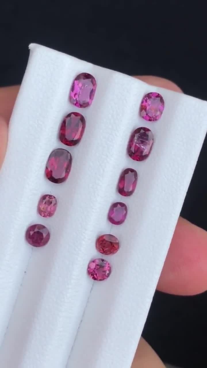 Natural Red Garnet Mixed Cut 5.95x3.90x2.70 To 3.70x2.90x2.00 0.55Cts To 0.20Cts Total weight 4.30Cts video poster