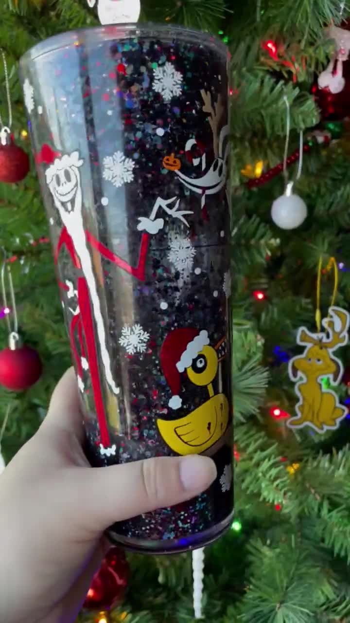 Jack Skellington inspired customized Snowglobe Tumbler // Nightmare before Christmas // Halloween // Pumpkin King // Christmas // Gift video poster