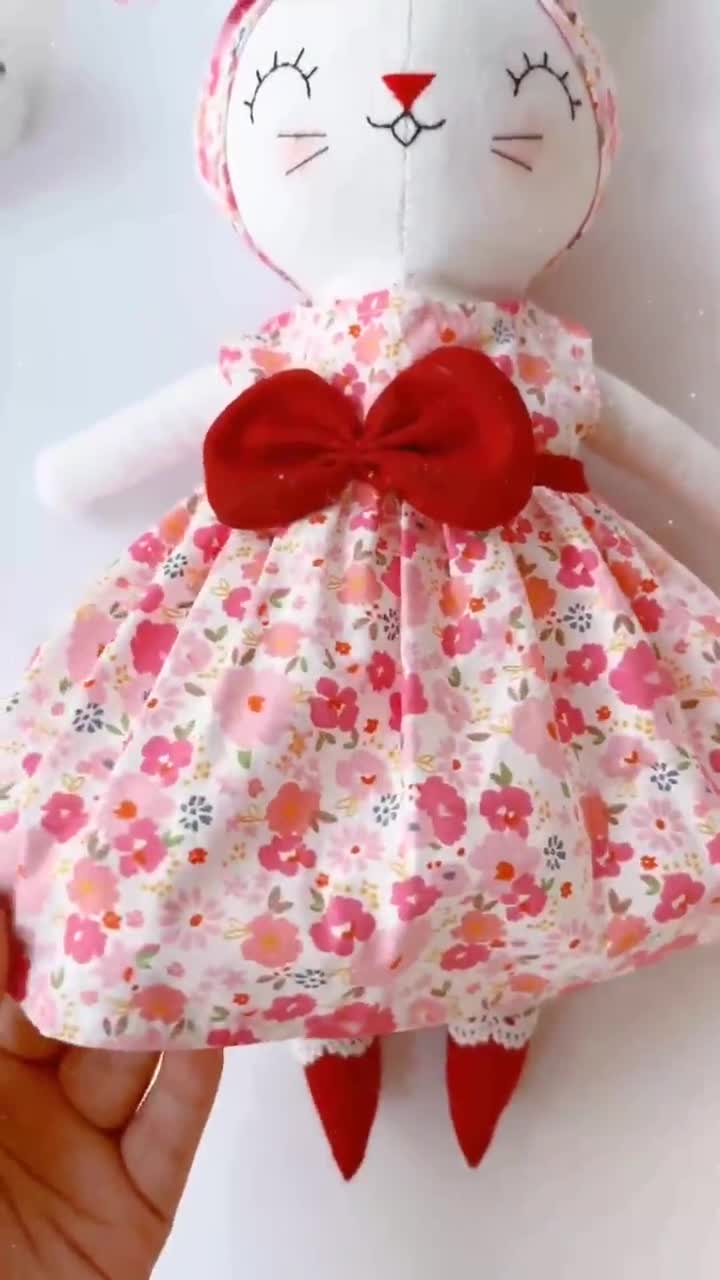 MEJOR PRECIO Primera muñeca de tela para bebés, muñeca de lino de conejito  durmiente, muñeca de reliquia de trapo rellena, muñeca de conejo de regalo,  muñeca de conejito DRESS en venta