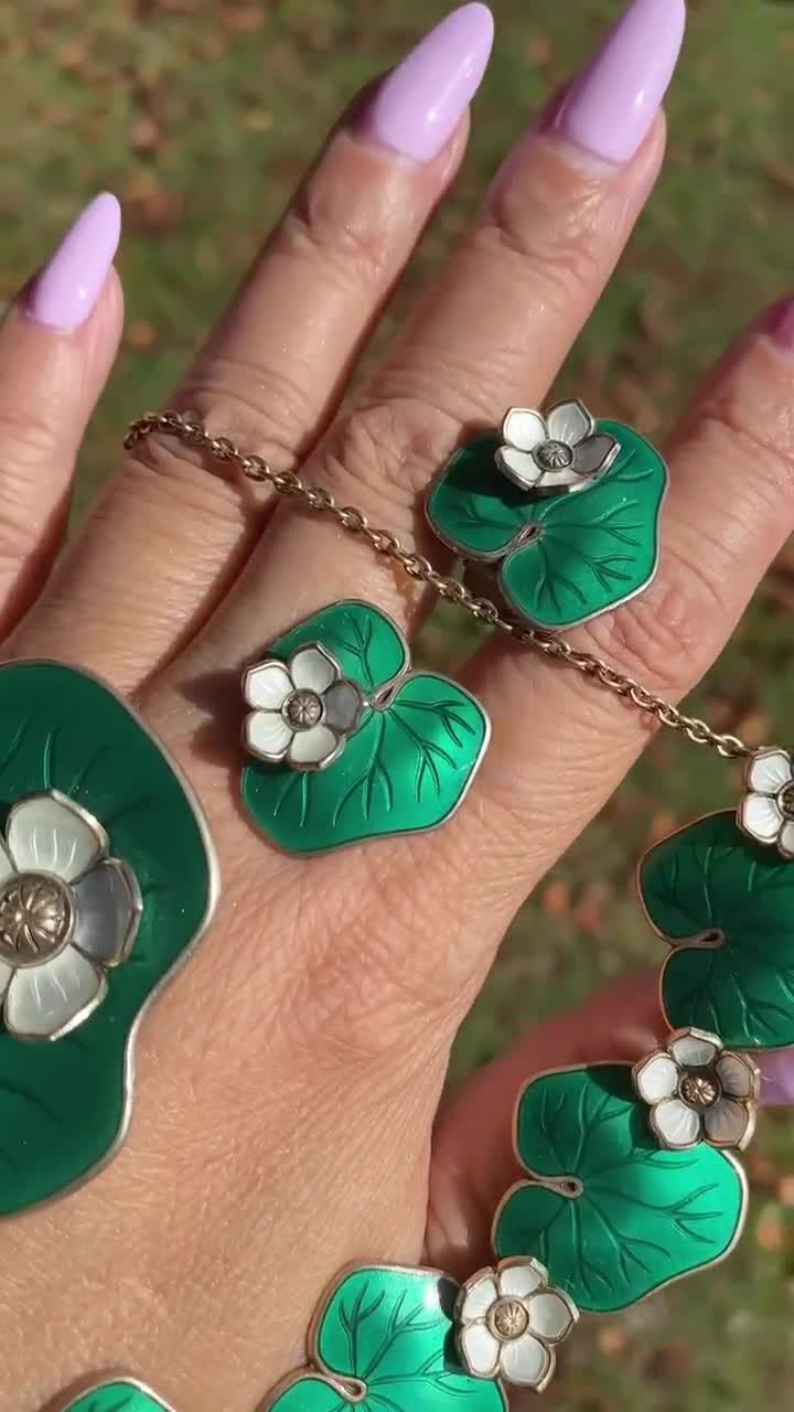 David-andersen Enamel Jewelry Set | C.1950s | Sterling Silver