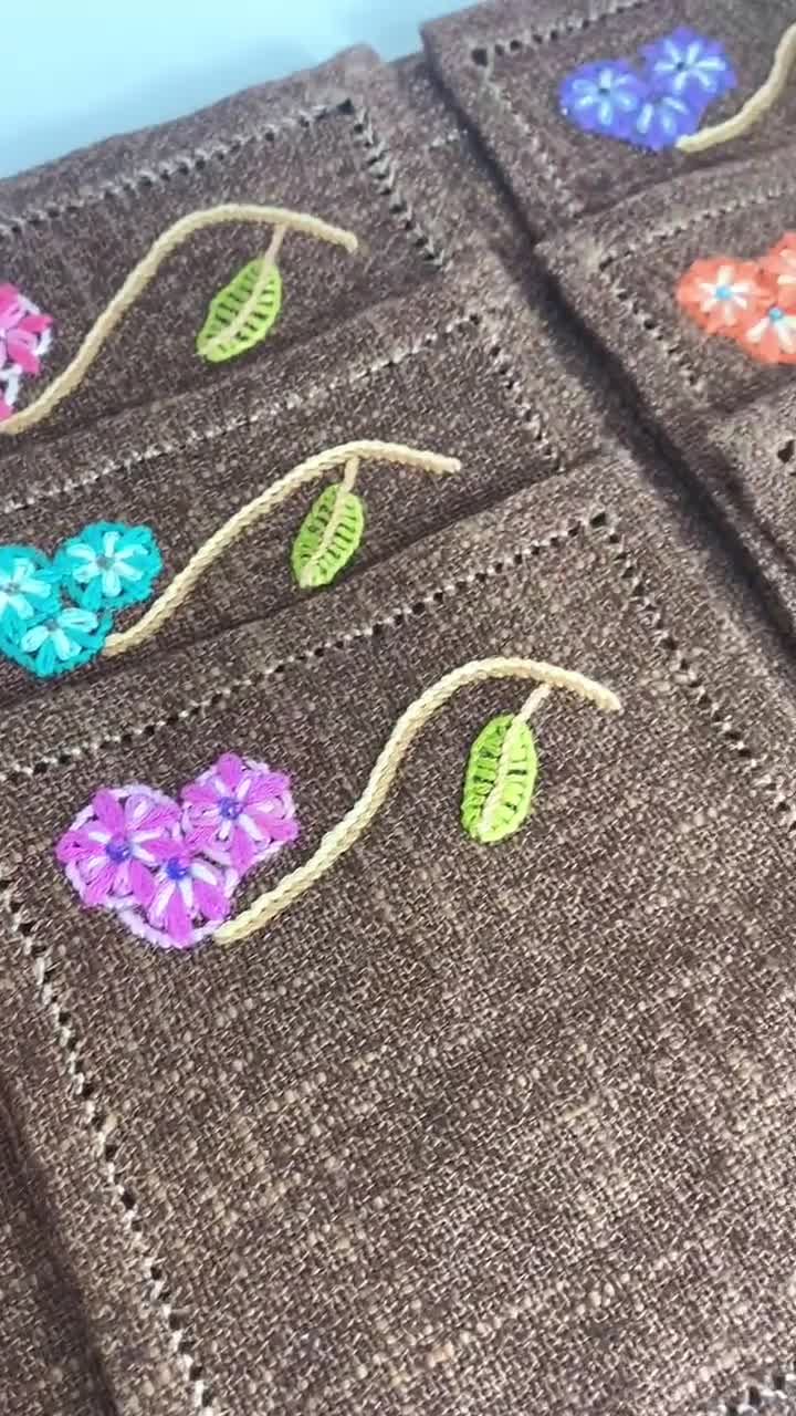 ヴィンテージ手刺繍テーブルランナー＆花柄コースターセット - Etsy 日本