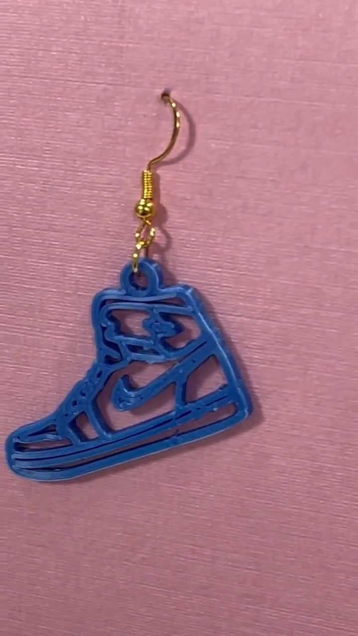 Jordan Shoe Earrings Sneaker Shoe Earring High Top Tennis Shoes earrings Just Do It Nike Gift Nike Swoosh Earring Streetwear Jordan 4 shoe video poster
